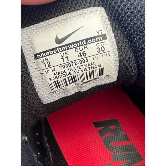 Nike Air Max Excellerate 3 Sneakers Running Shoes Mens 12 Black Red 703072-004 - Picture 3 of 8